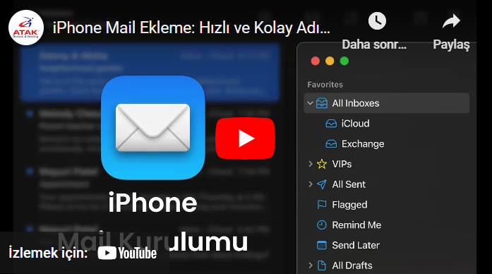 iPhone Mail Ekleme - Atak Domain