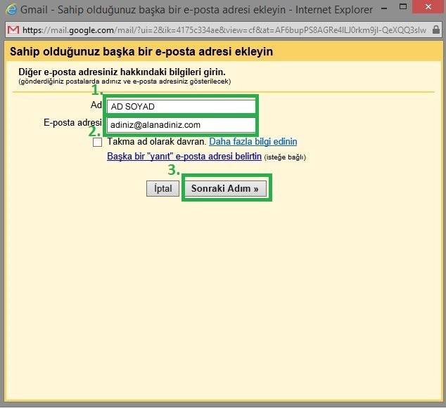 Gmail’e E-Posta Adresi Eklemek