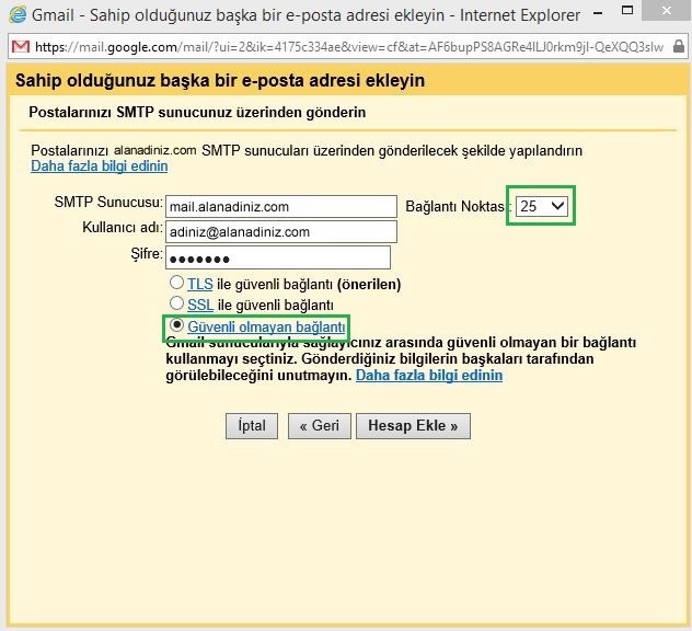 Gmail’e E-Posta Adresi Eklemek