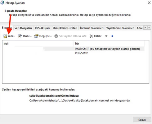 Outlook Mail Setup - Atak Domain