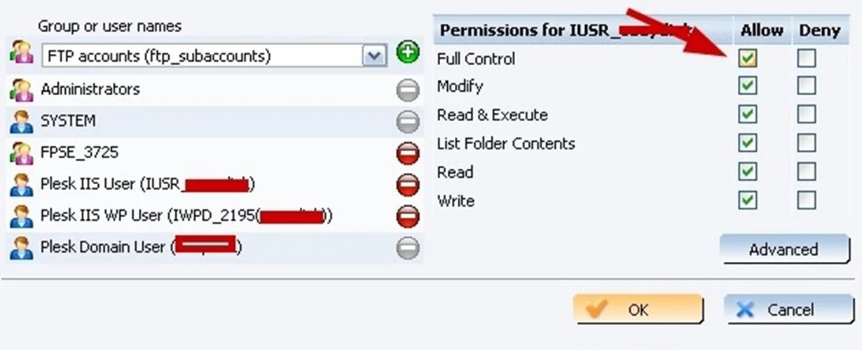 Plesk Control Panel&rsquo;de yazma izni nasıl verilir?