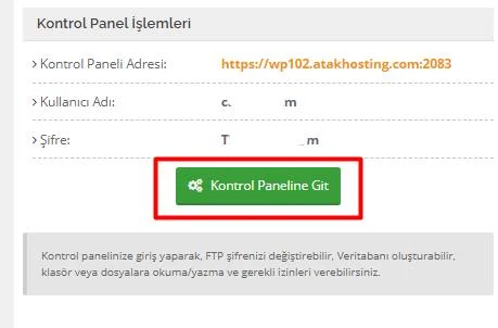 Web Hosting - Kontrol Panel Erişimi Nasıl Yapılır?