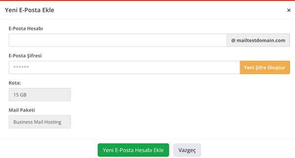 Mail Hesabı Y&uuml;kseltme ve Ek Mail Tanımlama