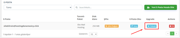 Mail Hesabı Y&uuml;kseltme ve Ek Mail Tanımlama