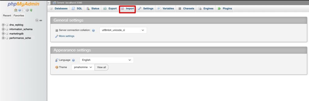 Import SQL files into a MySQL database
