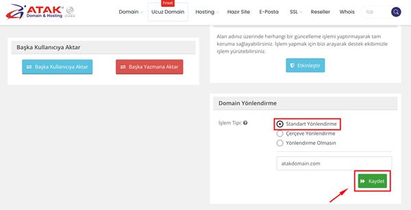 Domain adresimi farklı bir web sayfasına nasıl yönlendirebilirim(park sayfaları)