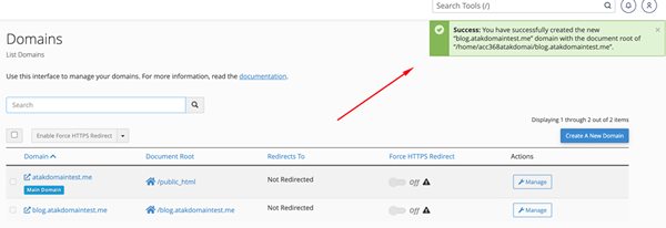 cPanel'de Subdomain Nasıl Oluşturulur?