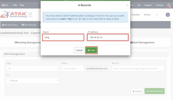 How to Create an A Record for a Subdomain?