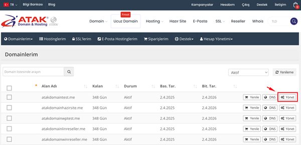Domain Kilidini Kaldırma veya Etkinleştirme