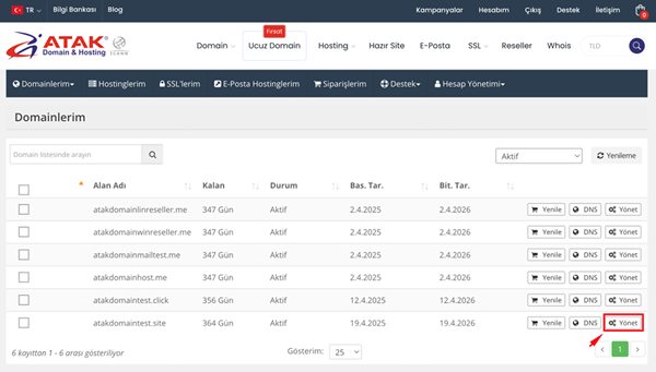 Domain adresimi farklı bir web sayfasına nasıl yönlendirebilirim(park sayfaları)