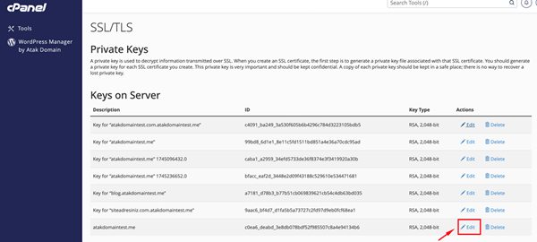 How to access my certificate's .key file