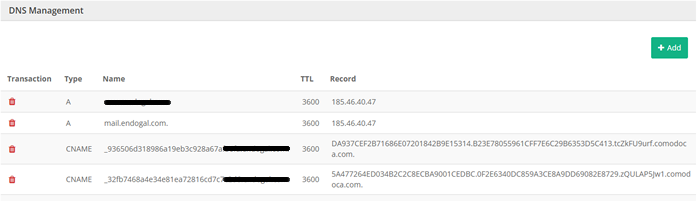 DNS Management Area